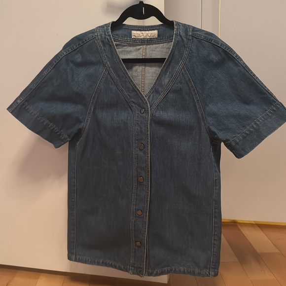 Stella McCartney Tops - Stella McCartney Denim Baseball Shirt